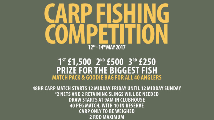 Carp fishing competition poster.