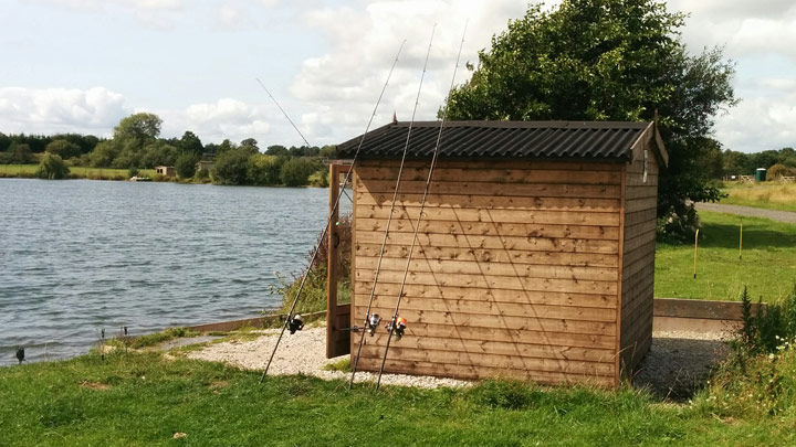 Specimen fishing huts Baden Hall The Quarry