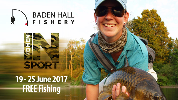 Female angler holding fish.